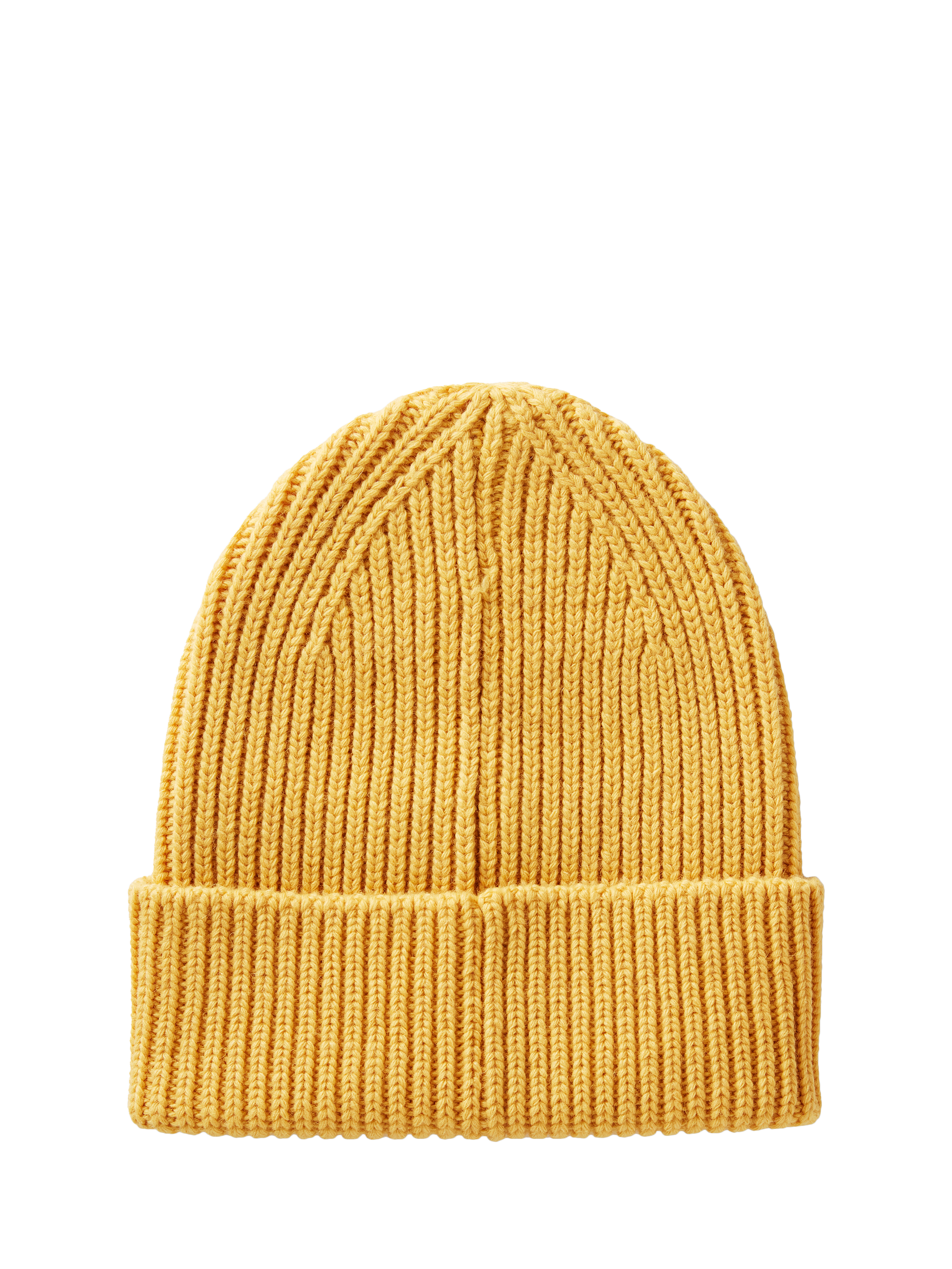 Product image 2 of 3, which shows Benetton Wool Blend Knitted Beanie, Yellow, S
