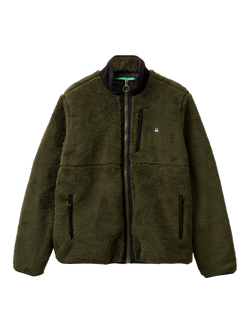 Benetton Curly Fleece Jacket, Green, Green