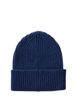 Benetton Wool Blend Knitted Beanie, Blue - view 2, Blue