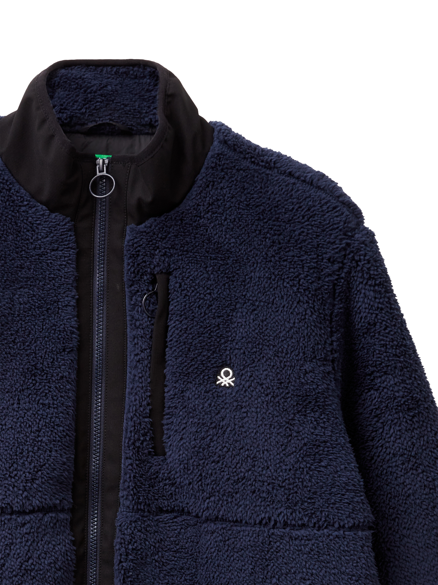 Product image 3 of 3, which shows Benetton Curly Fleece Jacket, Blue, S