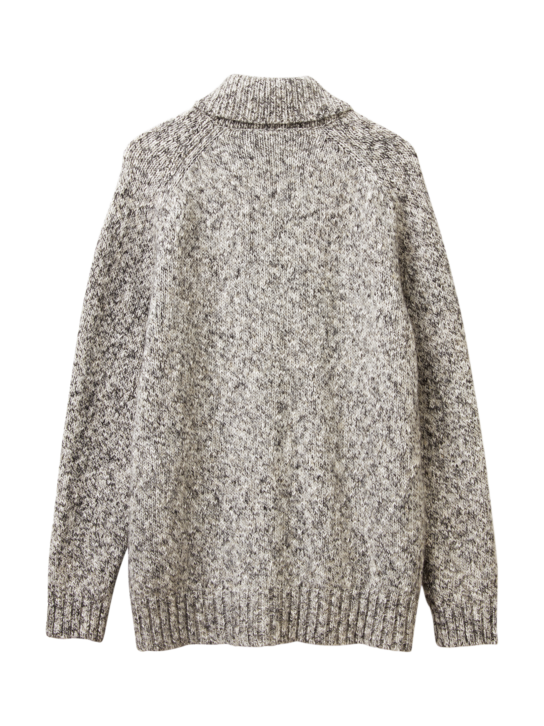 Product image 5 of 6, which shows Benetton Cotton with Wool Shawl Collar Cardigan, Grey, S