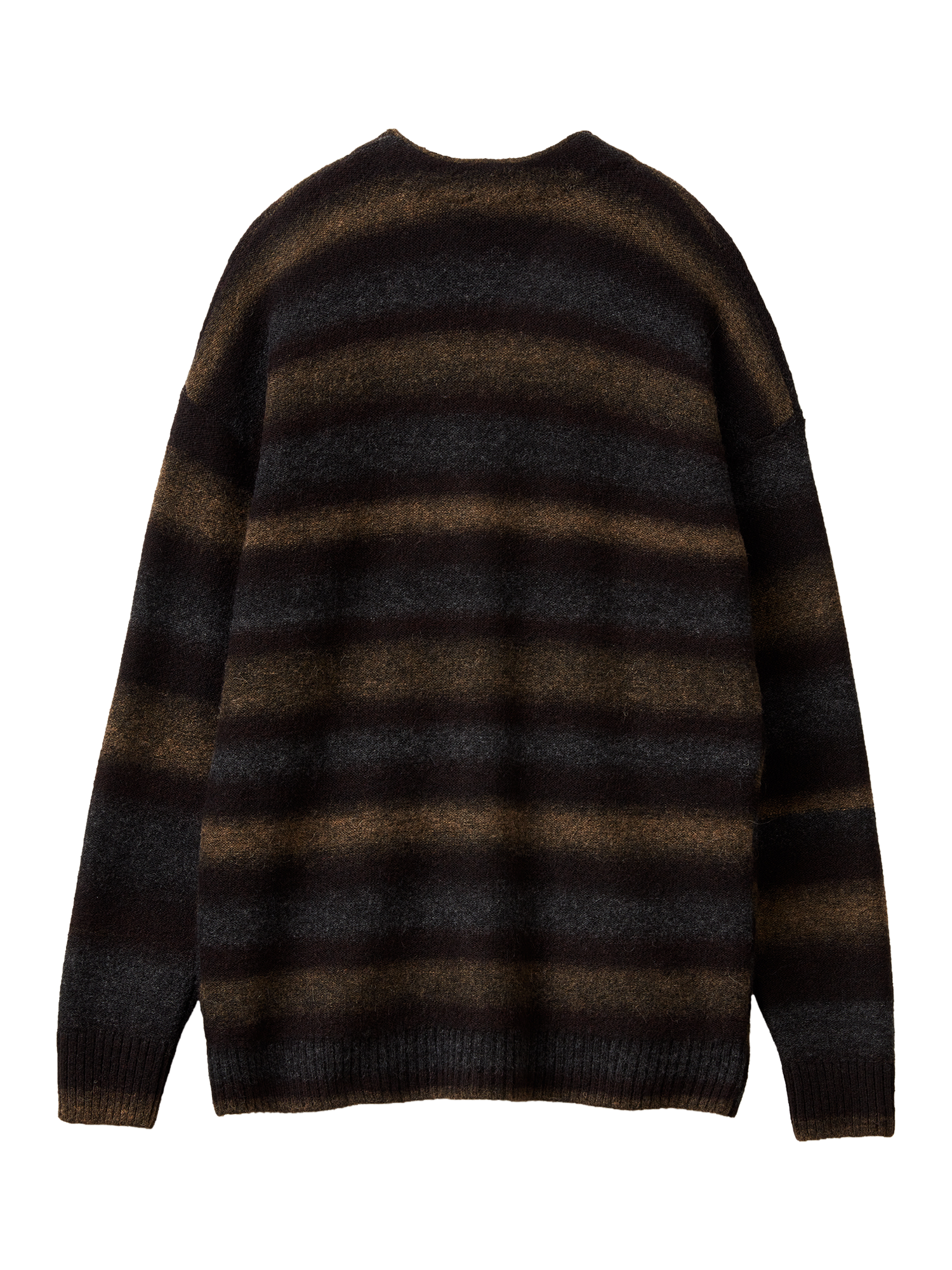 Product image 2 of 3, which shows Benetton Printed Yarn Cardigan, Brown/Black, S