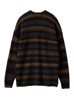 Benetton Printed Yarn Cardigan, Brown/Black - view 2, Brown/Black