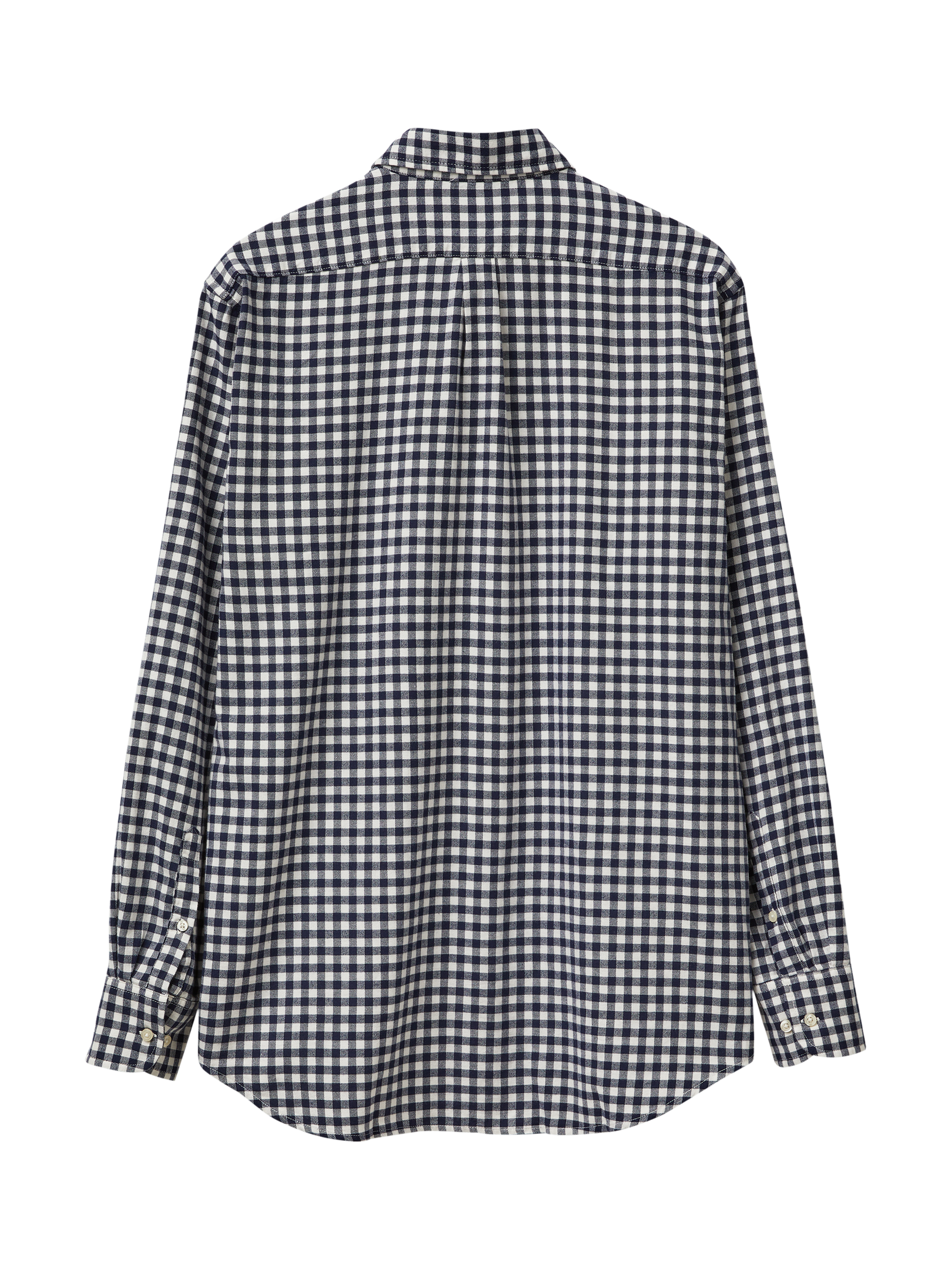 Product image 2 of 3, which shows Benetton Cotton Regular Fit Gingham Flannel Shirt, Blue, S