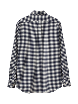 Benetton Cotton Regular Fit Gingham Flannel Shirt, Blue - view 2, Blue