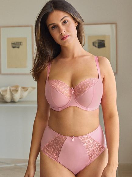 Panache Cora Allure Lace Underwired Balcony Bra, Soft Pink - view 2, Soft Pink