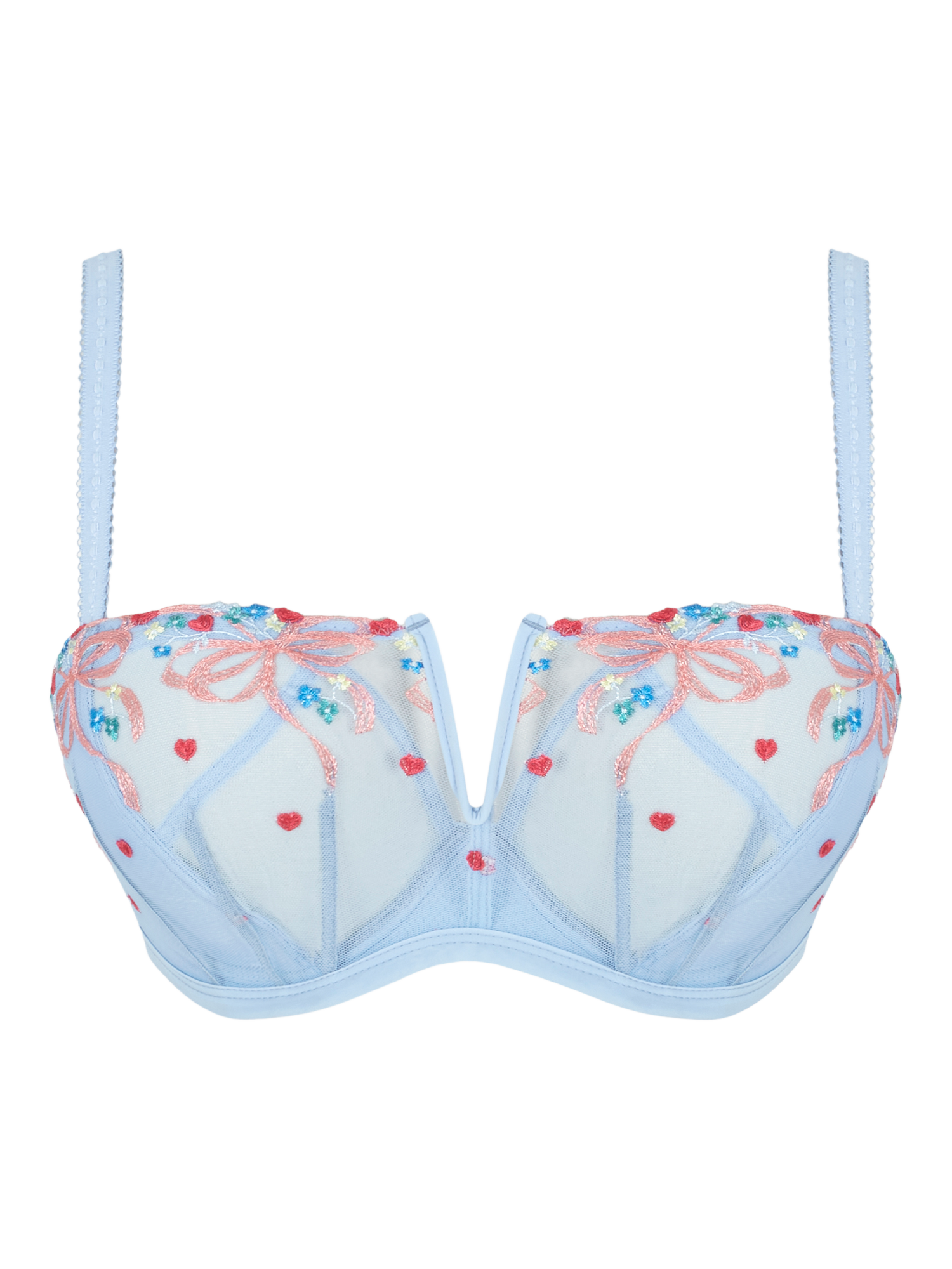 Product image 4 of 4, which shows Panache Ottilie Low Underwired Balcony Bra, Dusky Blue, 28D