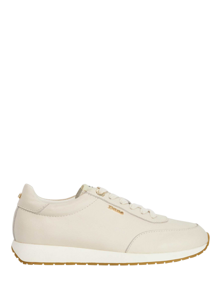 Dune London Ettah Leather Trainers, White, White