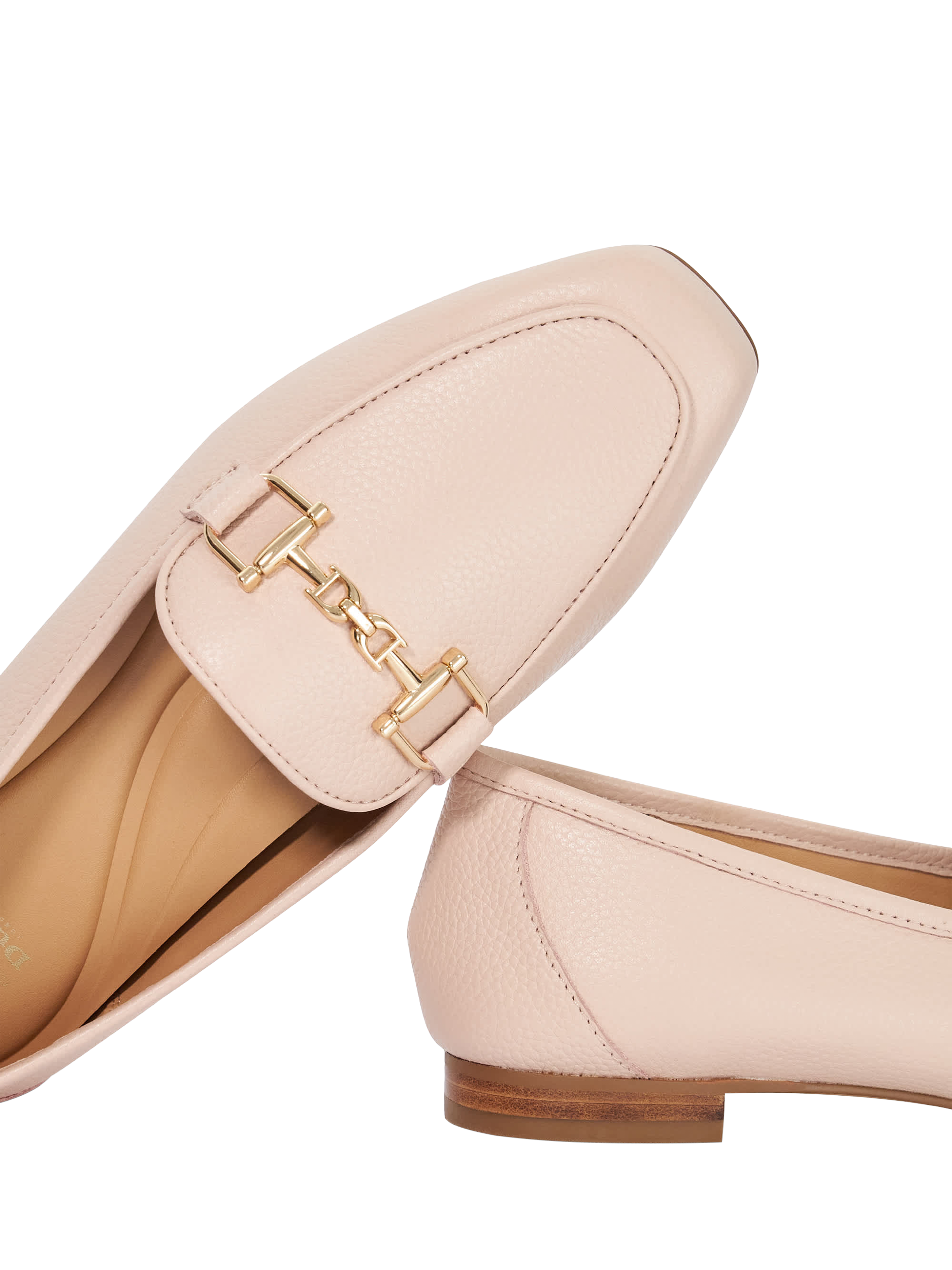 Product image 5 of 5, which shows Dune Grained Leather Slip-On Loafers, Blush, EU36