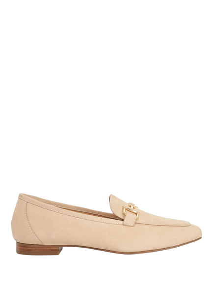 Dune London Grained Nubuck Loafers, Ecru, Ecru
