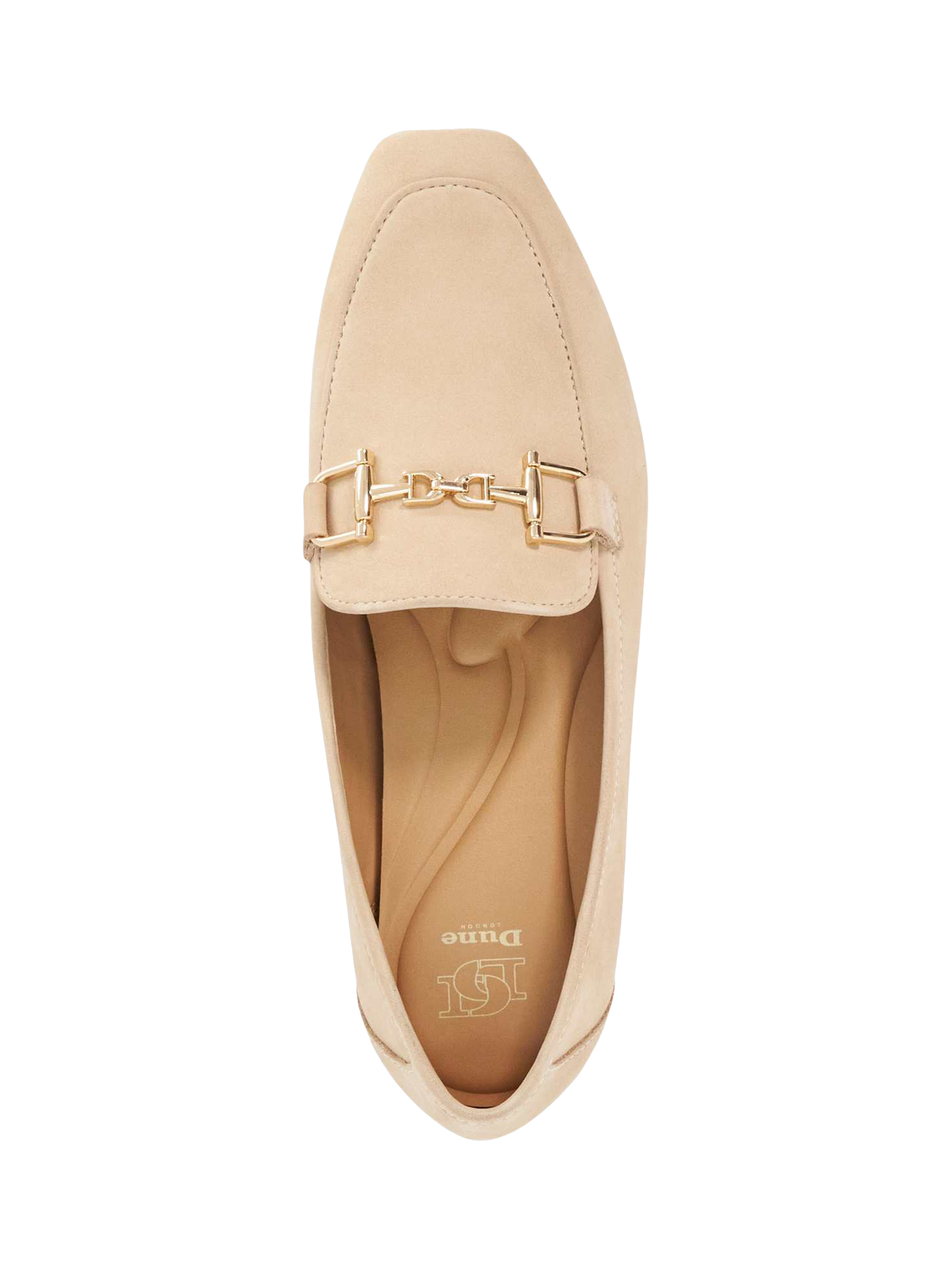 Product image 3 of 6, which shows Dune London Grained Nubuck Loafers, Ecru, 3