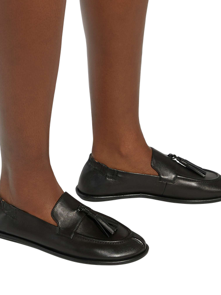 Dune London Grounding Leather Loafers, Black - view 2, Black