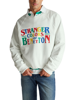 Benetton X Stranger Things Graphic Sweatshirt, White, White