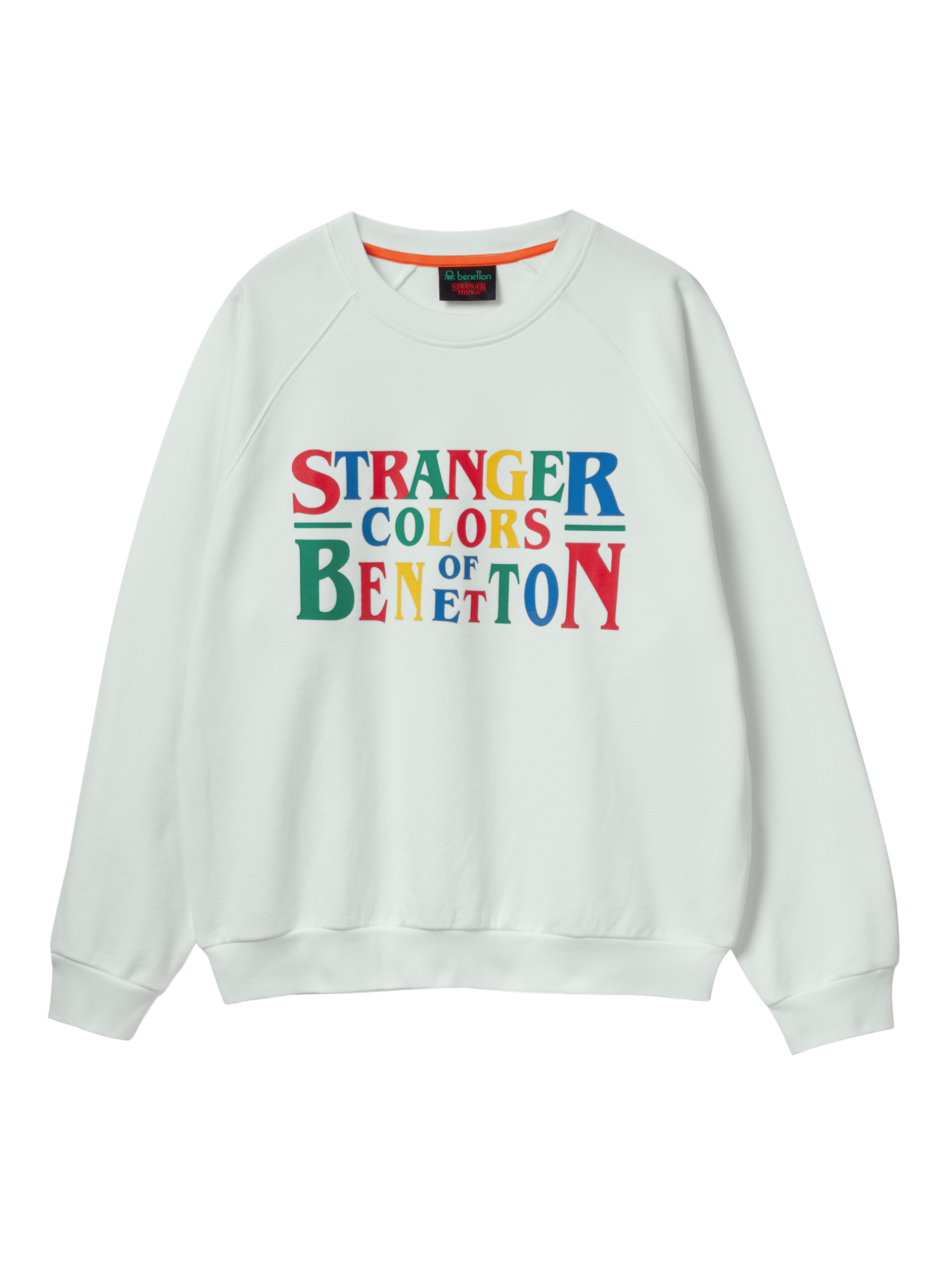 Product image 4 of 6, which shows Benetton X Stranger Things Graphic Sweatshirt, White, XS