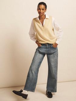 NRBY Vee V-Neck Pure Cashmere Tank Top - view 2, Buttermilk Yellow