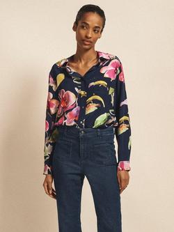 NRBY Chiara Floral Pure Silk Shirt, Multi, Multi