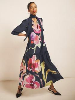 NRBY Ashlyn Floral Pure Silk Dress, Multi - view 2, Multi