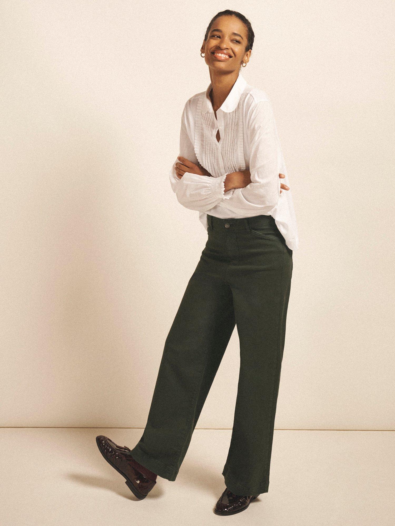 Product image 4 of 8, which shows NRBY Jenna Pleated Bib Shirt, White, XS