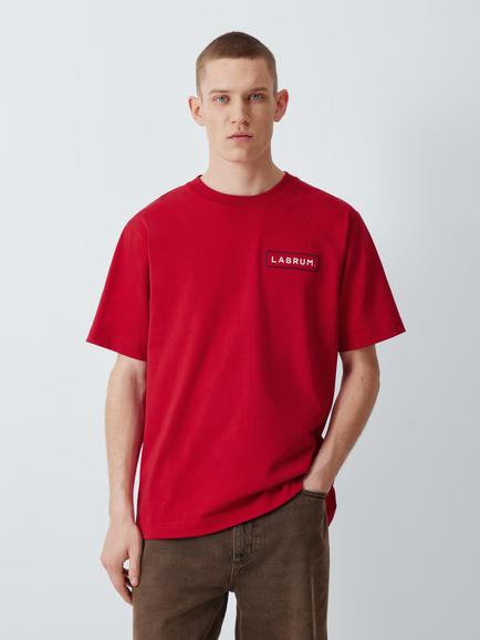 John Lewis x LABRUM Heavyweight Cotton Boxy Fit Logo T-Shirt, Rust