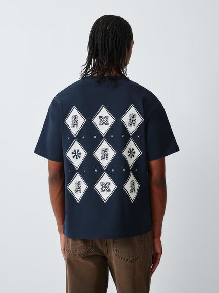 John Lewis x LABRUM Heavyweight Cotton Boxy Fit Nomoli Logo T-Shirt - view 2, Navy