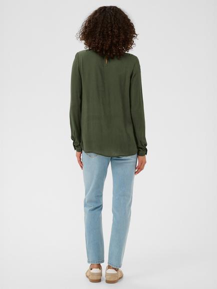KAFFE Trine Smock Neck Top, Forest Night - view 2, Forest Night