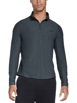 Skechers GO DRI All Day Quarter Zip Jumper, Black/Charcoal, Black/Charcoal