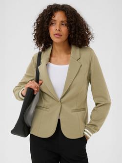 KAFFE Kinnie Stripe Cuff Blazer, Green, Green