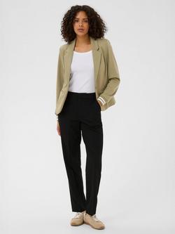 KAFFE Kinnie Stripe Cuff Blazer, Green - view 2, Green