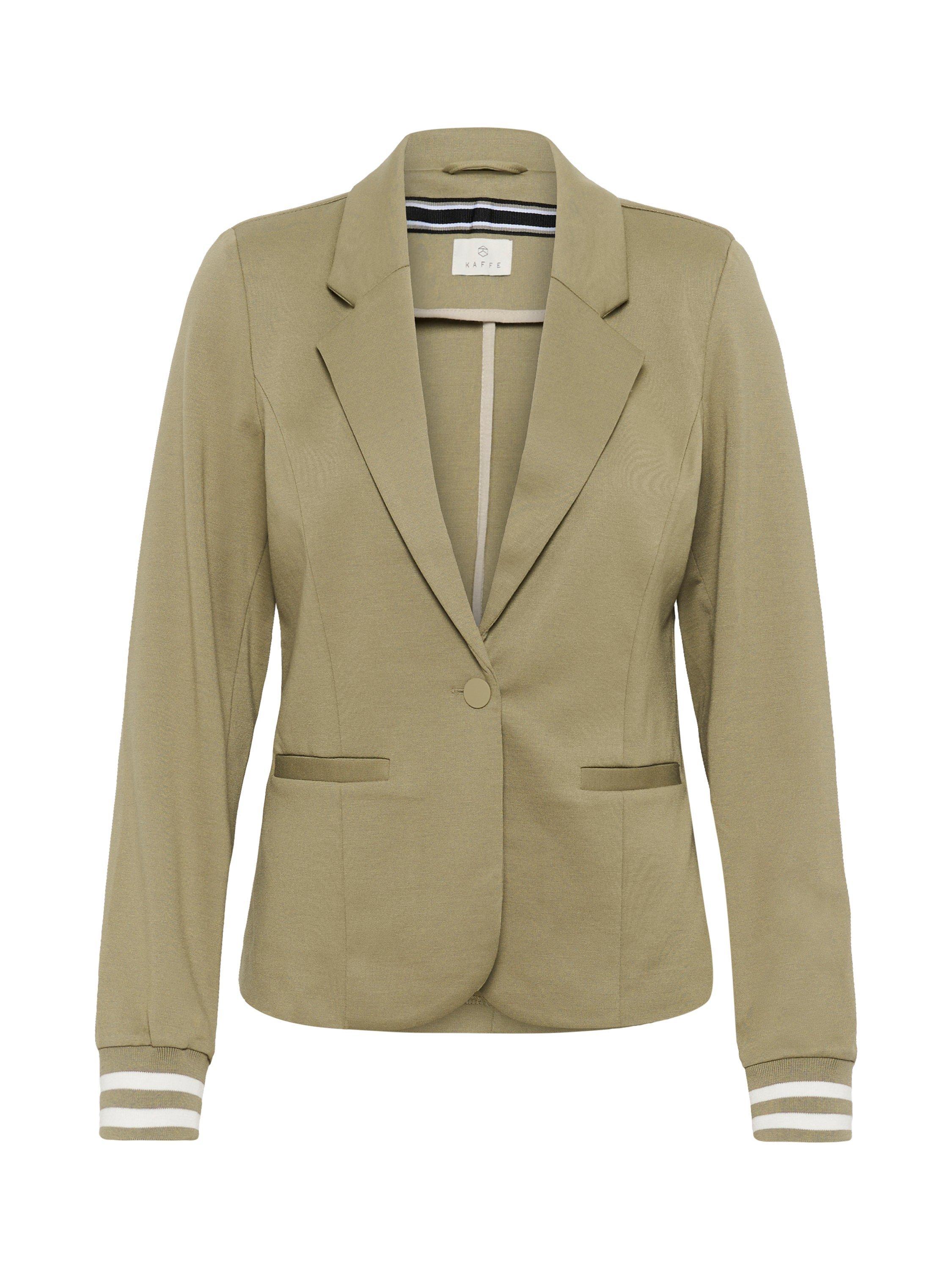 Product image 4 of 5, which shows KAFFE Kinnie Stripe Cuff Blazer, Green, XS