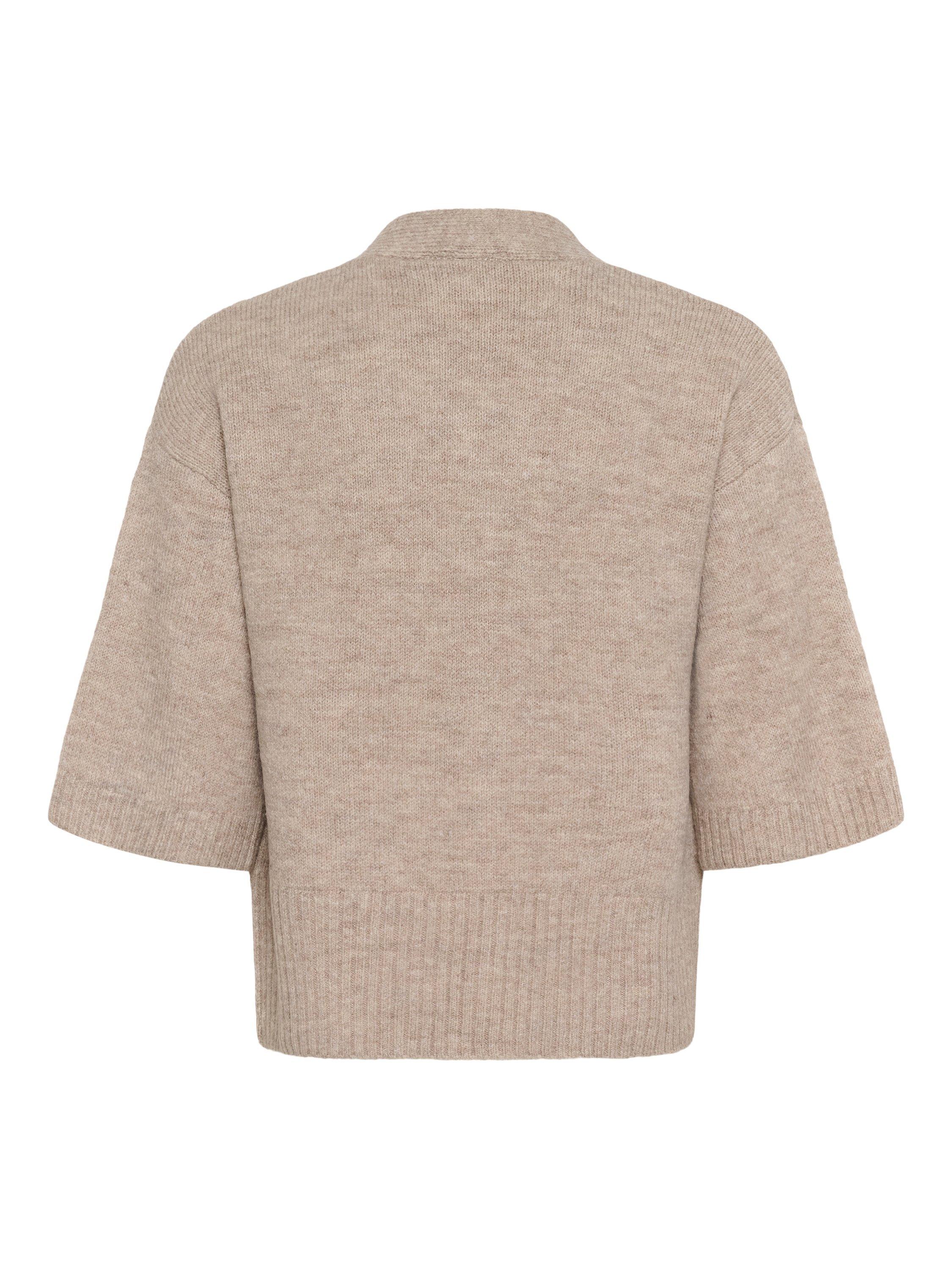 Product image 6 of 6, which shows KAFFE Rosie Flowers Cardigan, Greige, XS