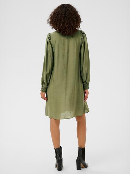 KAFFE Lufia V-Neck Dress, Green - view 2, Green