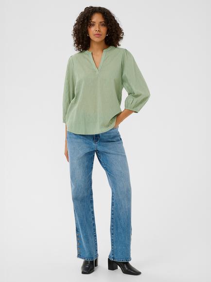 KAFFE Gabriela Textured Top, Sea Spray - view 2, Sea Spray
