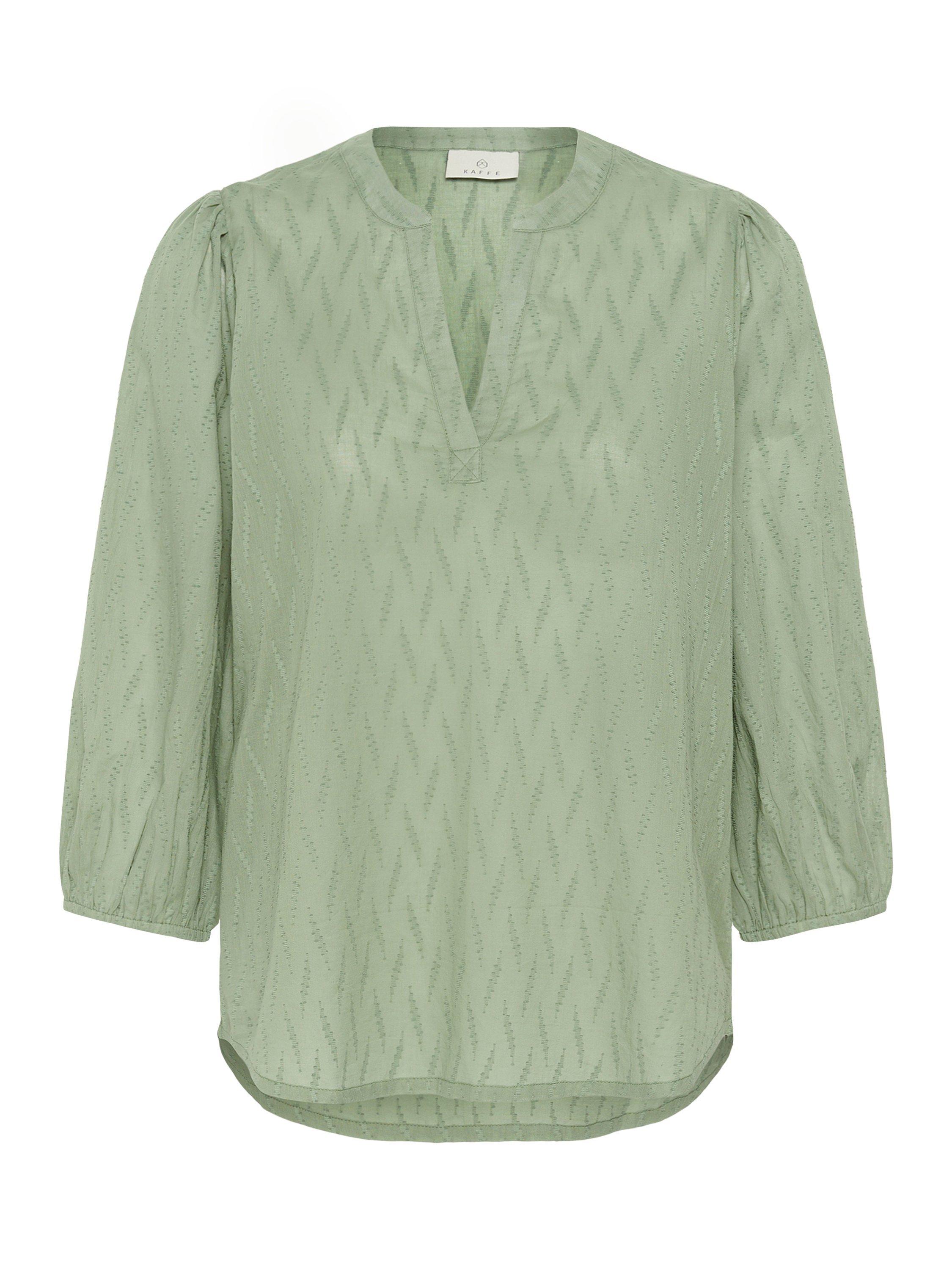 Product image 4 of 5, which shows KAFFE Gabriela Textured Top, Sea Spray, 8