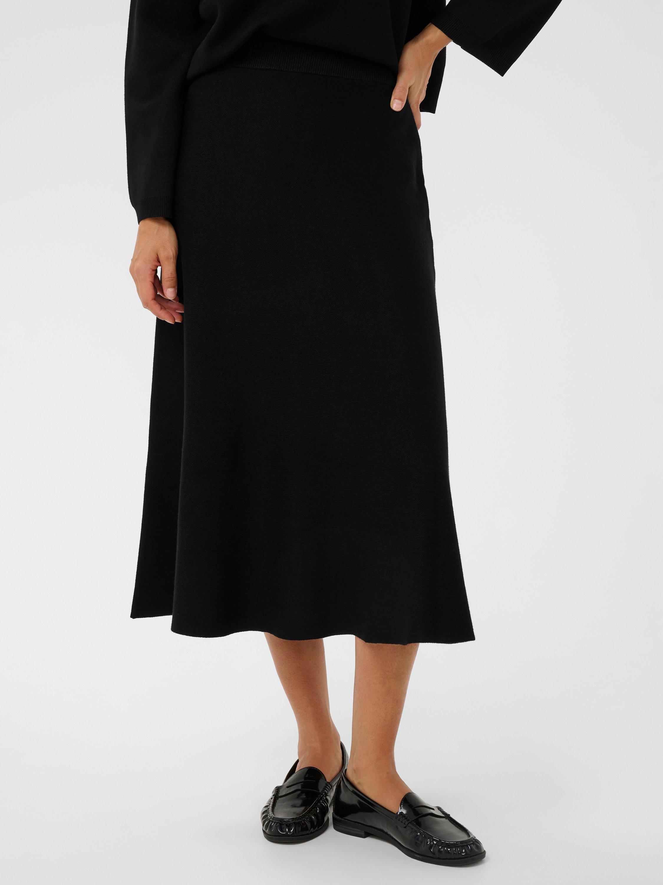 Product image 1 of 6, which shows KAFFE Malina Knitted Midi Skirt, Black, XS