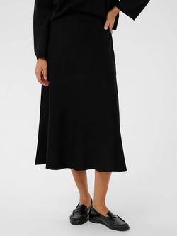 KAFFE Malina Knitted Midi Skirt, Black, Black