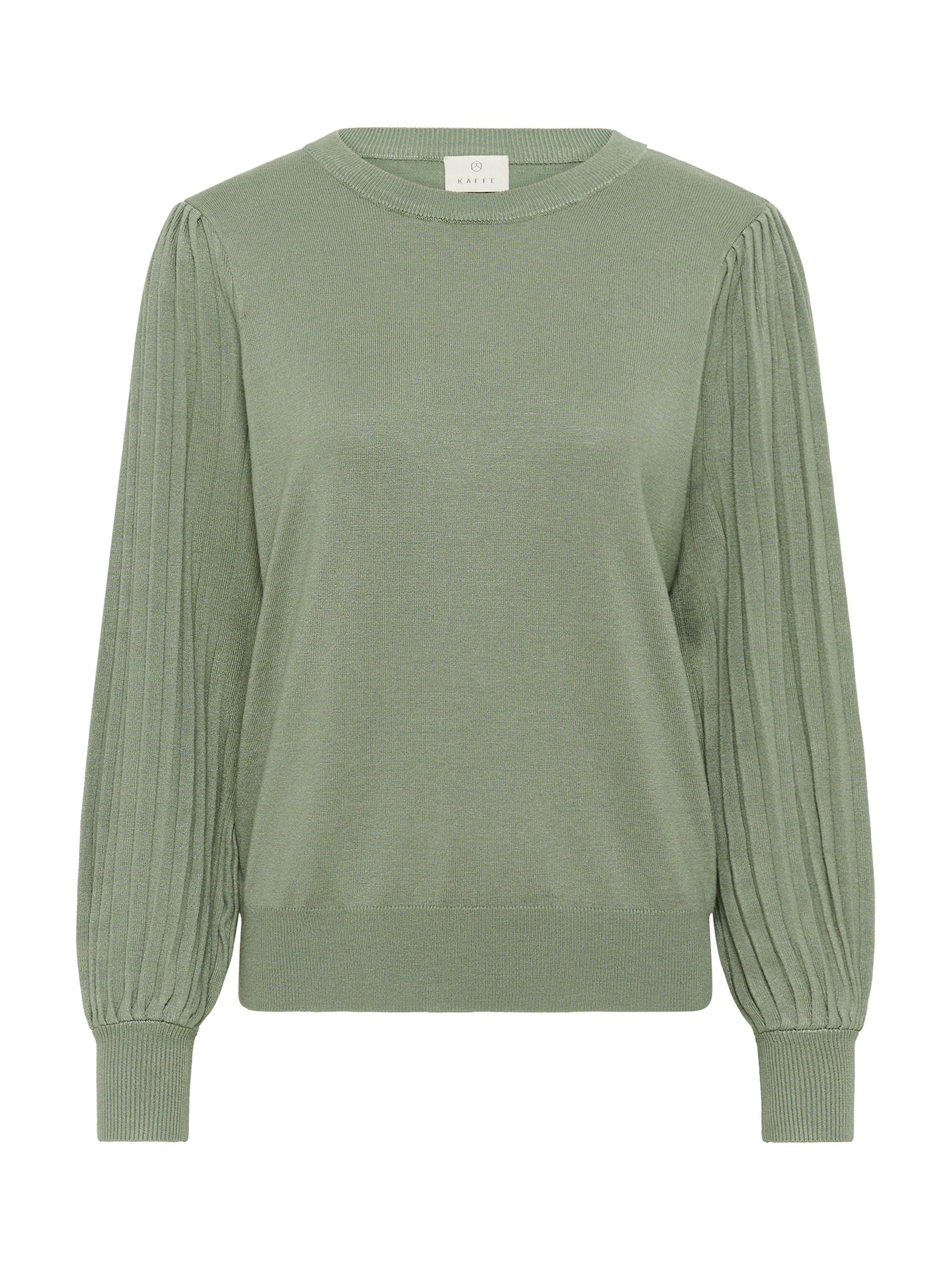Product image 5 of 6, which shows KAFFE Lone Pleated Sleeve Jumper, Green, XS