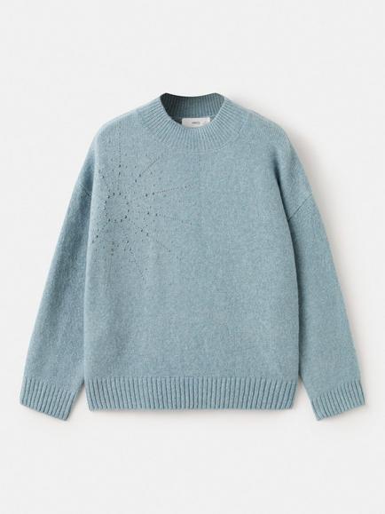 Mango Kids' Holly Round Neck Jumper,  Aqua, Aqua