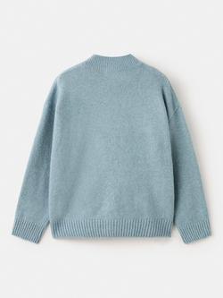 Mango Kids' Holly Round Neck Jumper,  Aqua - view 2, Aqua