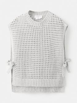 Mango Kids' Nova Crochet Tank Top, Light Grey, Light Grey