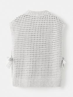 Mango Kids' Nova Crochet Tank Top, Light Grey - view 2, Light Grey