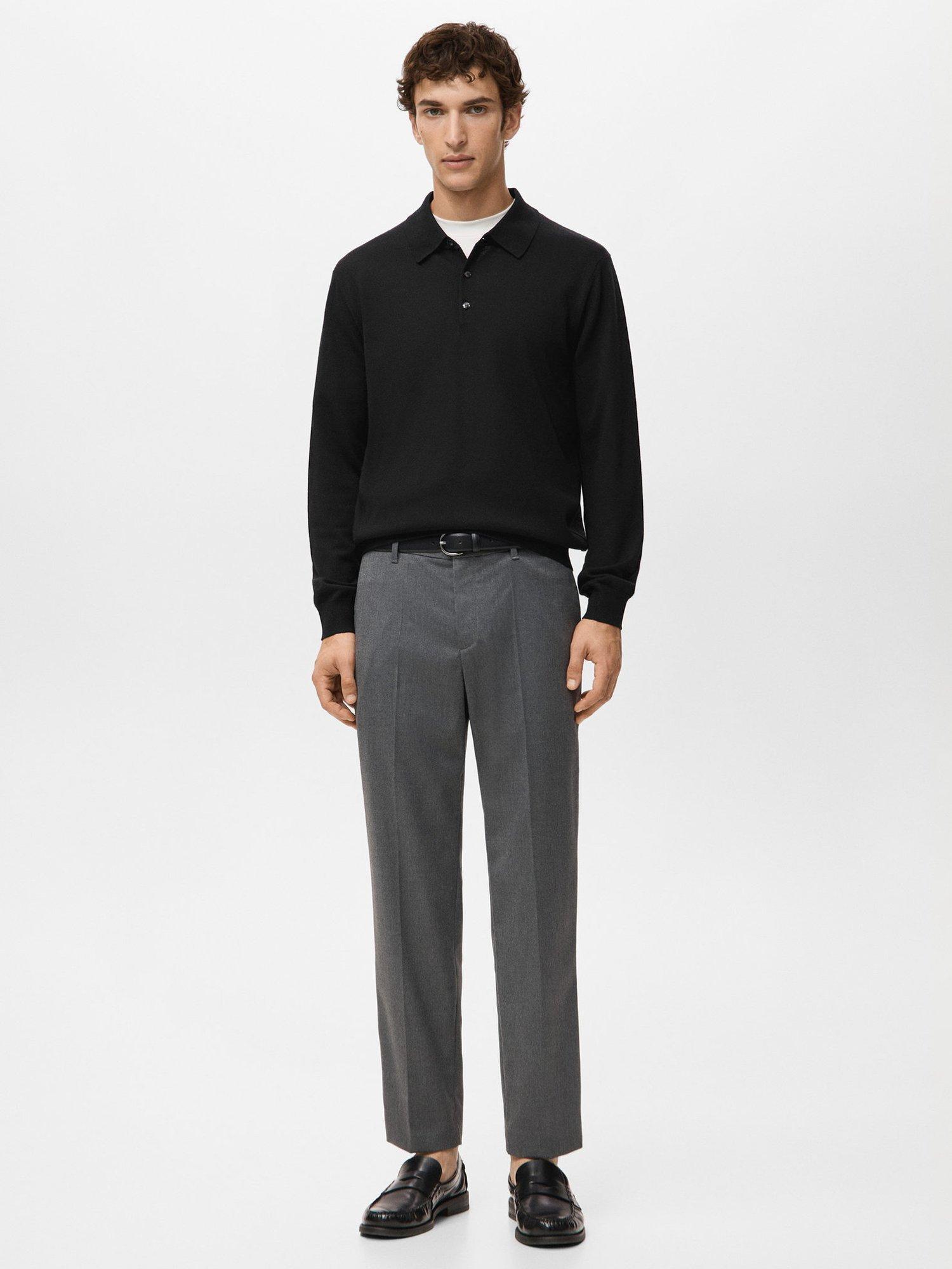 Product image 2 of 8, which shows Mango Willys Wool Regular Fit Long Sleeve Polo Shirt, Black, L