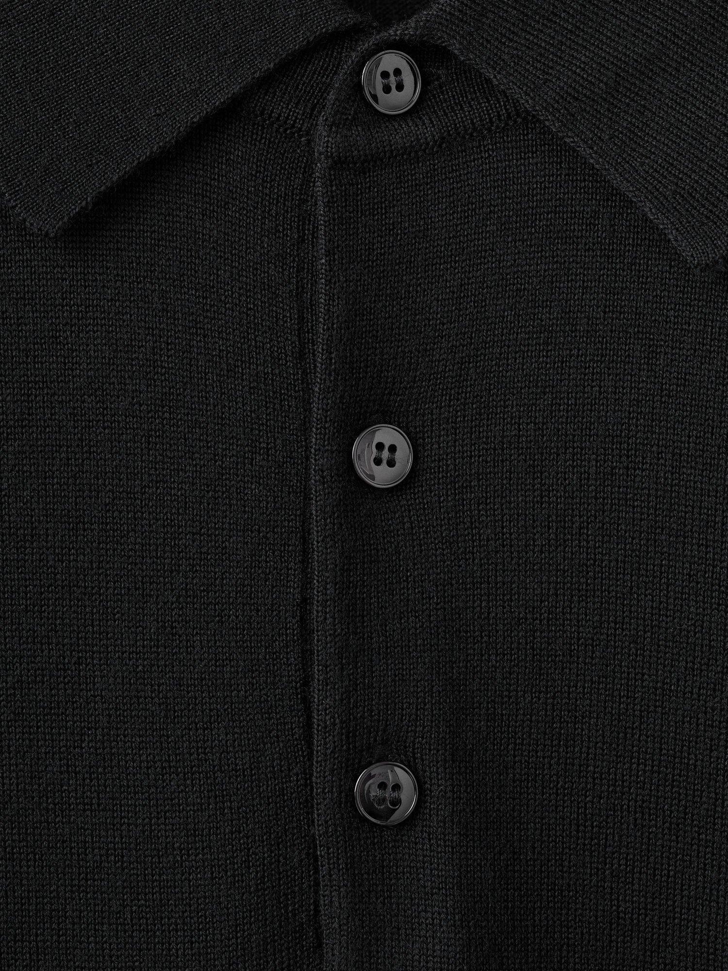 Product image 5 of 8, which shows Mango Willys Wool Regular Fit Long Sleeve Polo Shirt, Black, L