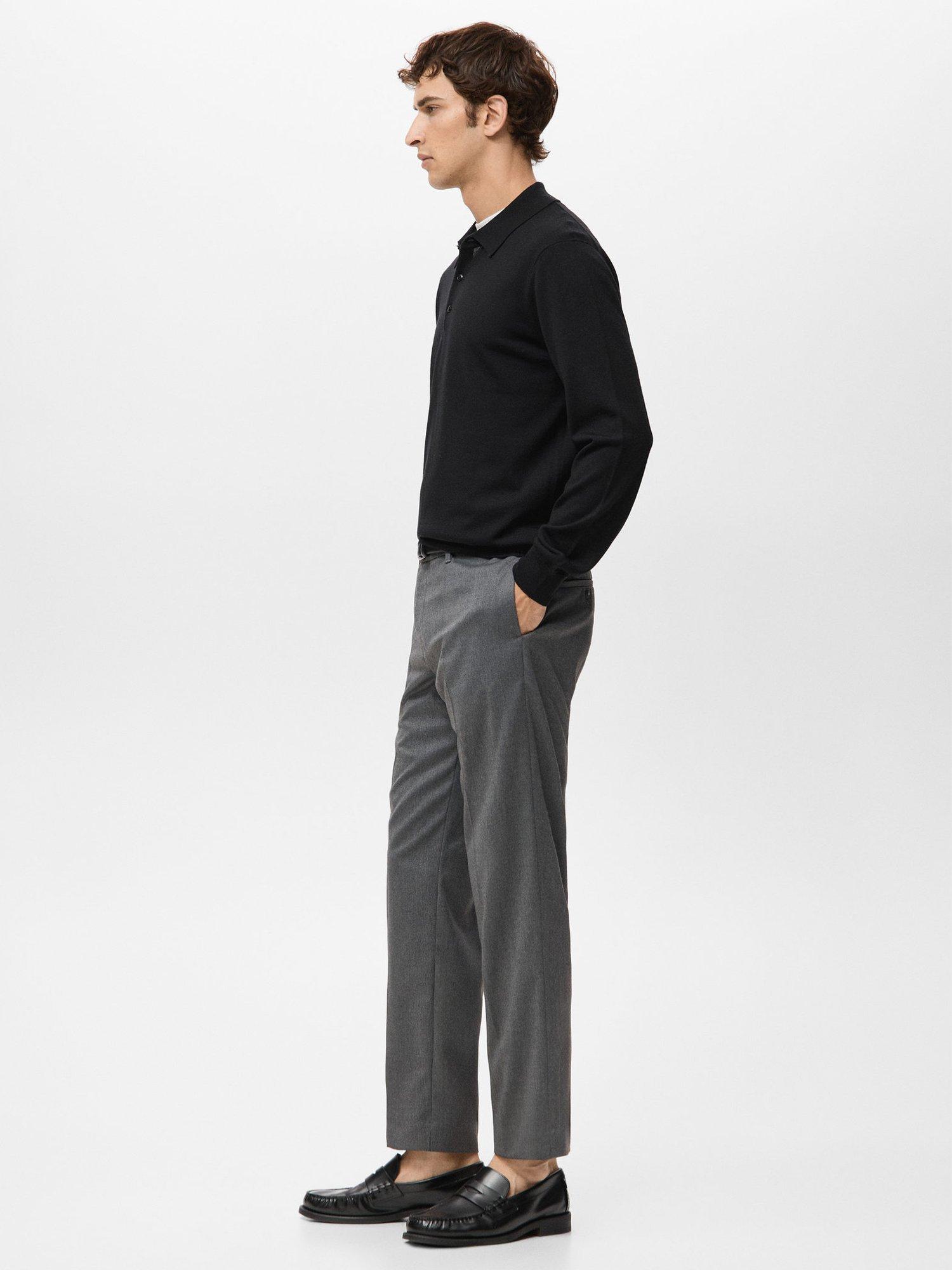 Product image 7 of 8, which shows Mango Willys Wool Regular Fit Long Sleeve Polo Shirt, Black, L