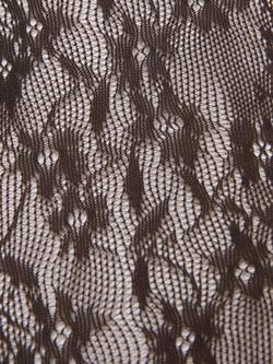 Mango Floral Lace Tights, Dark Brown, Dark Brown