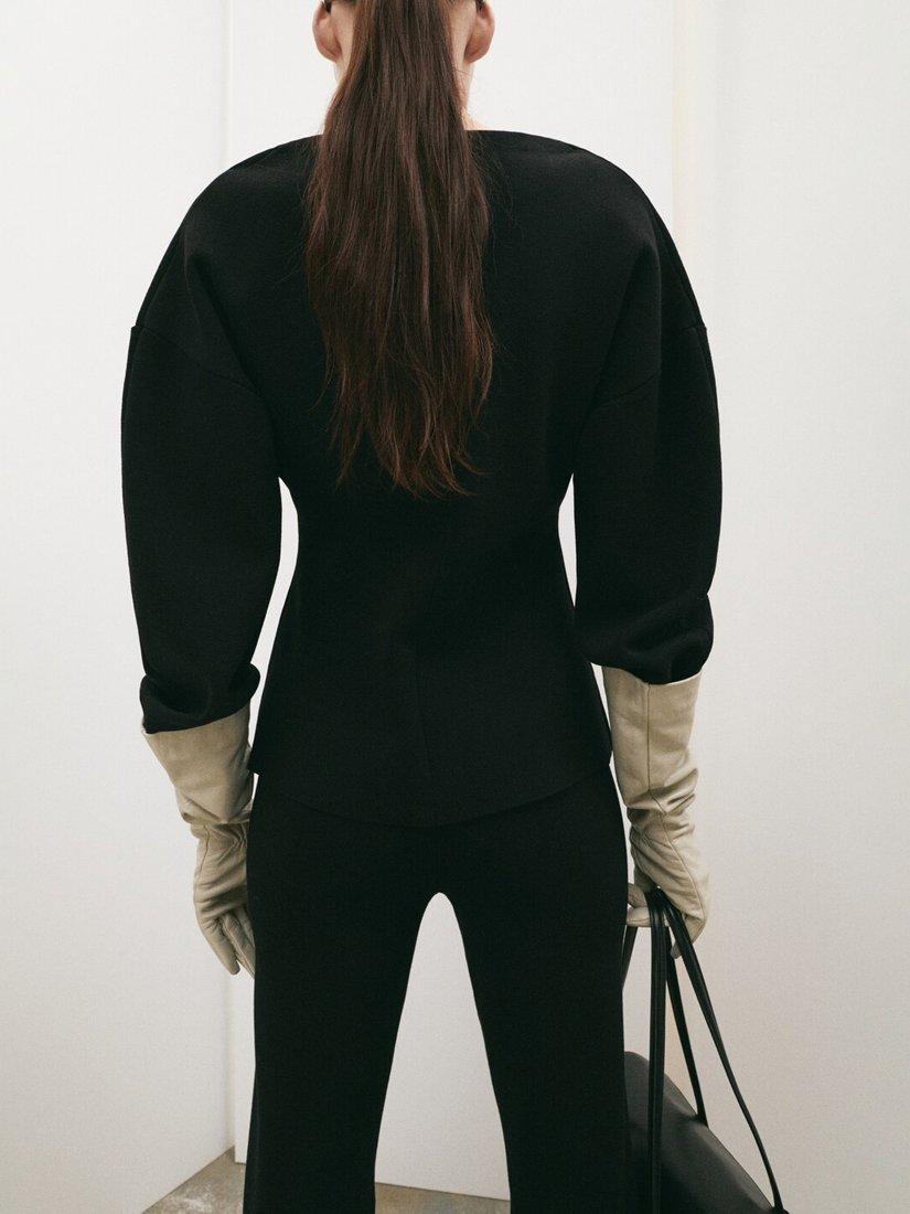 Product image 2 of 6, which shows Mango Sofis Oversized V-Neck Cardigan, Black, L