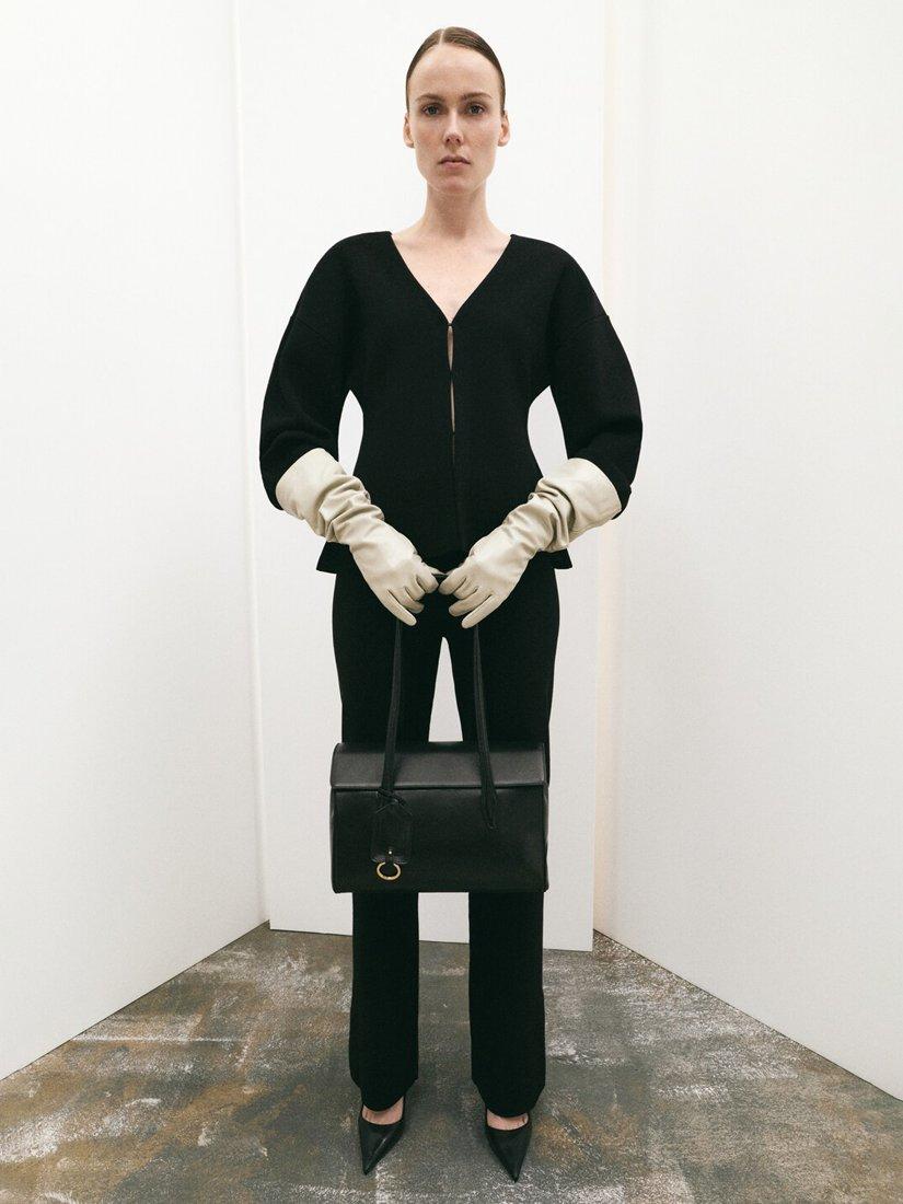 Product image 3 of 6, which shows Mango Sofis Oversized V-Neck Cardigan, Black, L