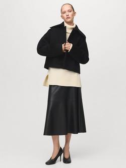 Mango Dita Wool Blend Jacket, Black
