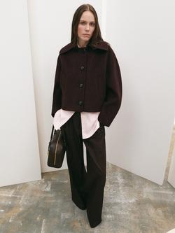 Mango Dita Wool Blend Jacket - view 2, Dark Red