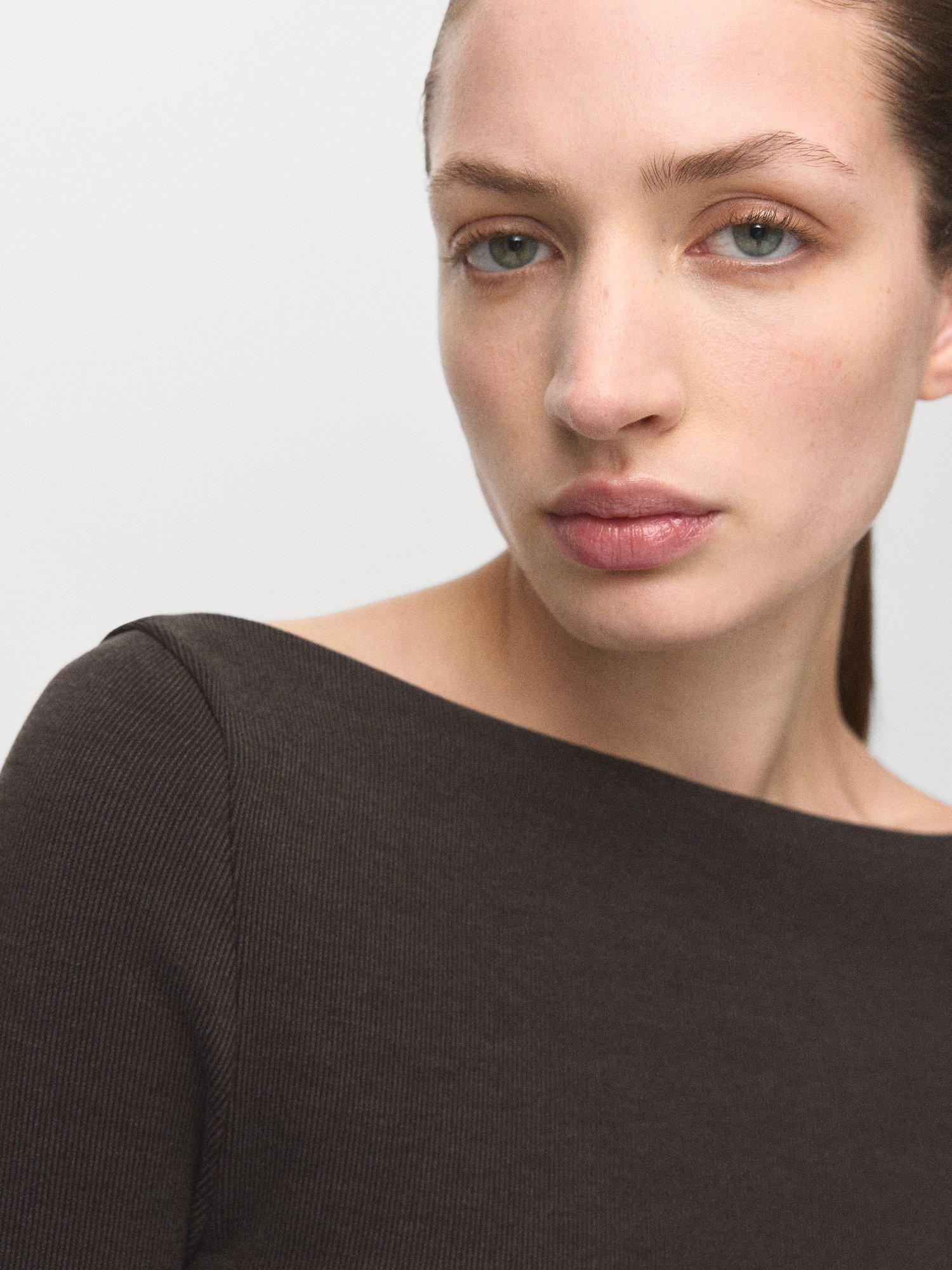 Product image 6 of 8, which shows Mango Basila Ruched Maxi Dress, Brown, 10