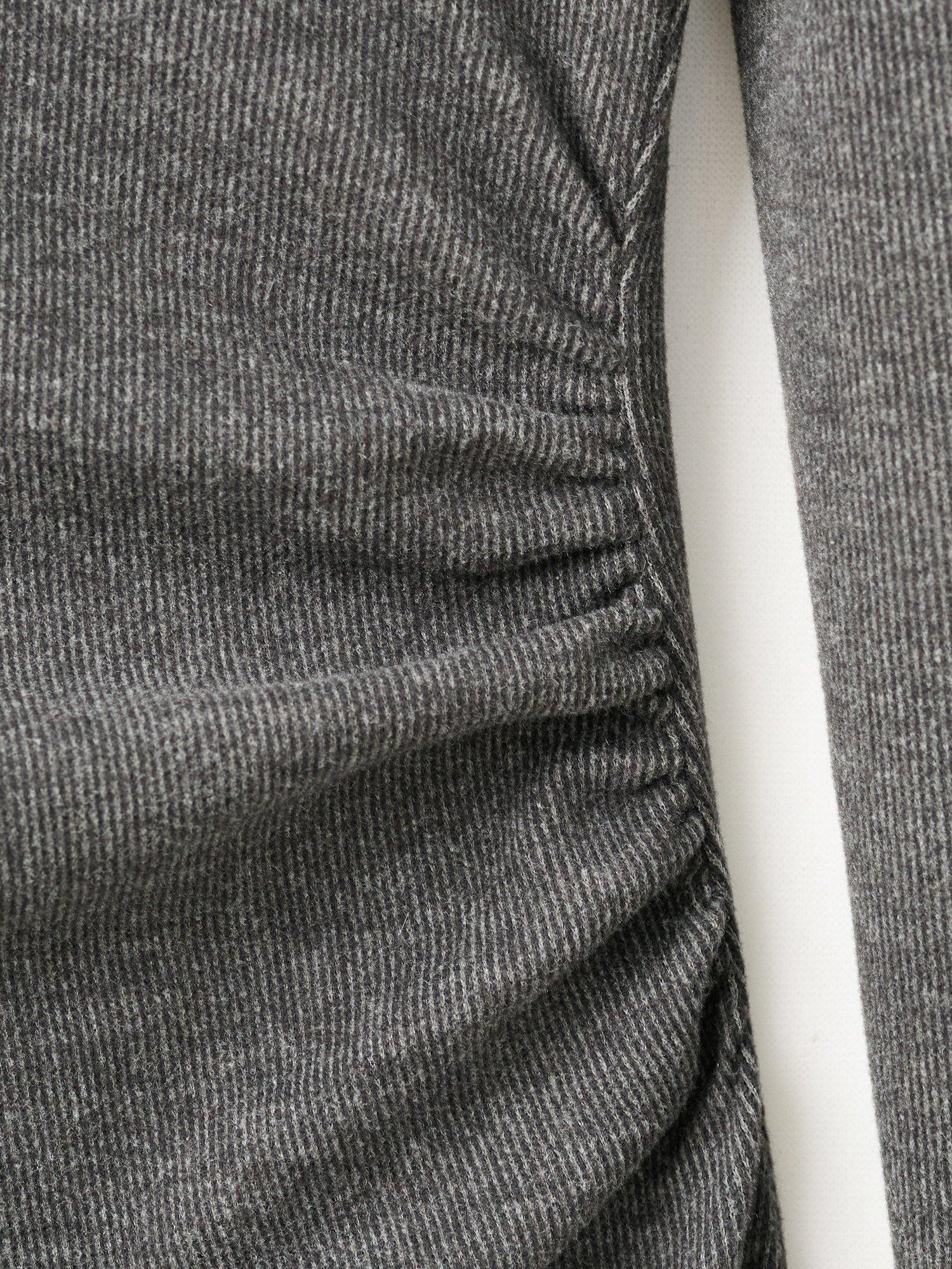 Product image 5 of 8, which shows Mango Basila Ruched Maxi Dress, Grey, 4
